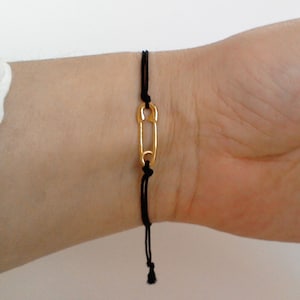 Safety Pin Bracelet,Gold Bracelet,String Bracelet,Adjustable Bracelet,Safety Pin Jewelry,Dainty Bracelet,Layered Bracelet, Gift for Mom