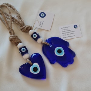 Appeso a parete con occhio malvagio,Decorazione da parete Hamsa,Regali di protezione,Regali per la nuova casa,Decorazione per la casa a forma di cuore,Appeso a parete,Nazar, Protezione della casa