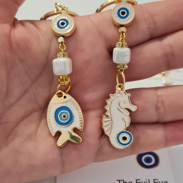 Gepersonaliseerde boze oog-sleutelhanger, eerste bedel, Turkse Nazar-boncugu, beschermingscadeau