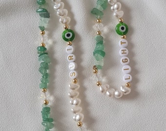 Aventurine Phone Strap,Healing Crystal Phone Chain,Pearl Beaded Phone Charm,Phone Strap,Personalized Phone Strap, Bridesmaids Gift