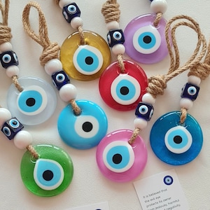 Glass Evil Eye Wall Hanging: Protection Charm, New Home Gift
