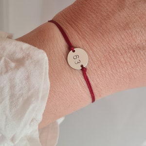 Personalized Number Bracelet: Handmade Silver Digit Cord Bracelet