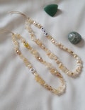 Citrine Phone Strap,Healing Crystal Phone Chain,Pearl Beaded Phone Charm,Phone Strap,Personalized Phone Strap, Bridesmaids Gift product logo