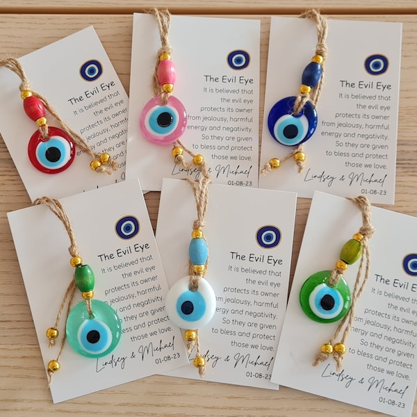 100 Evil Eye Gefälligkeiten, Rückspiegel Anhänger, Taschenanhänger, Evil Eye Wandbehang, Schutz Geschenke, neues Zuhause Geschenk, Evil Eye Charm