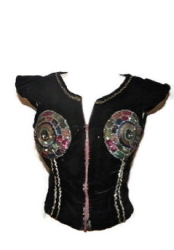Magnificent Antique STRIPPERS / BURLESQUE TOP in V