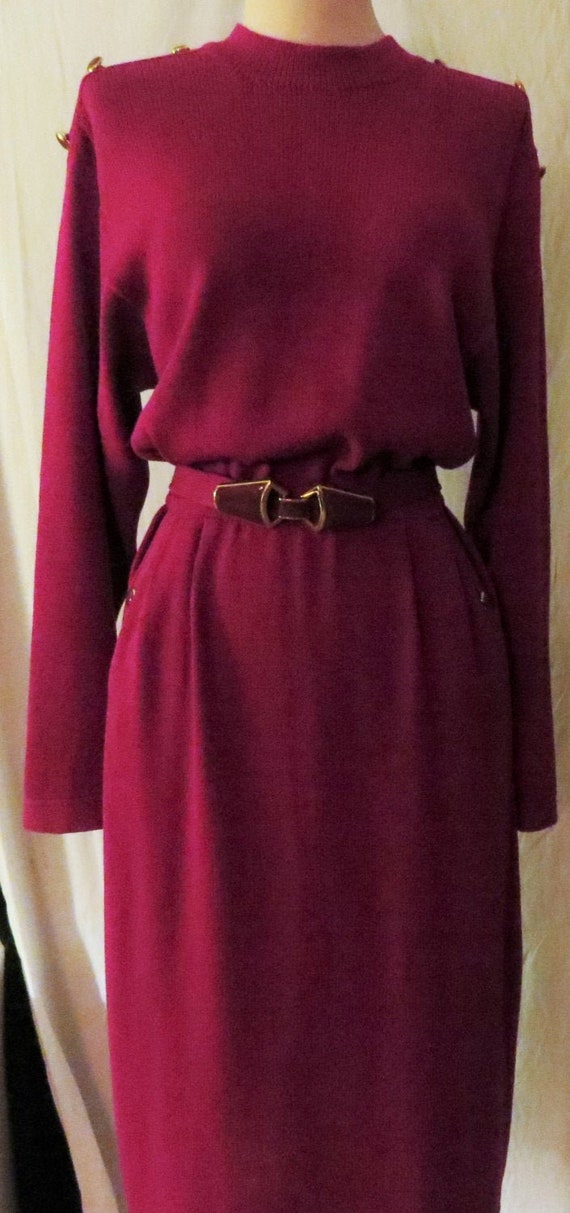 Vintage St John Magenta Knit Dress