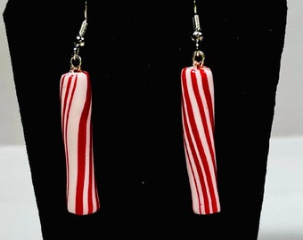 Candy Cane Earrings, Mini Food Earrings, Polymer Clay Earrings, Miniature Food Earrings, Gifts For Her, Marysremedies Cute Earrings