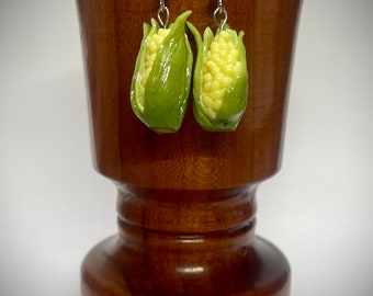 Food Earrings, Corn on the Cob Earrings, Polymer Clay Mini Food Earrings, Miniatures, Gifts For Her, Vegan Earrings, Cute Earrings, Farmer