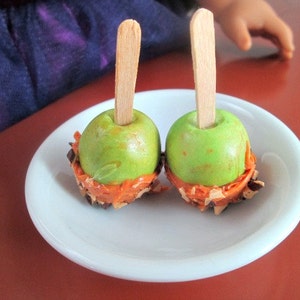 American Girl Doll Food Polymer Clay Miniature Food Caramel Apples American girl comfort foods 1\3 scale  handmade