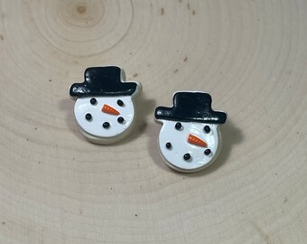 Cyber Monday, Etsy, Snowman Christmas Cookies Earrings, Polymer Clay Earrings, Miniature Food Gifts For Her, Christmas Gifts for Her