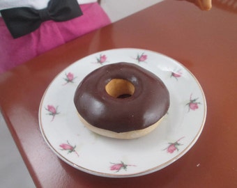 Inspired by Krispy Kreme, Chocolate Frosted Donuts for American Girl Dolls, 1/3 Scale, 2, 4, 6 or 12 Donuts for Dolls, Mini Food, Clay
