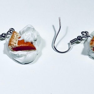 Whipped Cream with a little Pumpkin Pie, Fake Food Jewelry in Handmade, Thanksgiving, Mini Food Earrings,Pumpkin Pie Earrings, Comfort Food