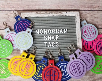 3 inch wide Monogram tag/ Luggage tag/ Personalized keychain