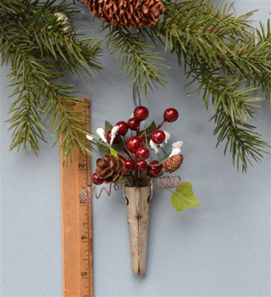 Maple Syrup Spile Ornament With Burgundy Berries and Greenery Etsy Canada