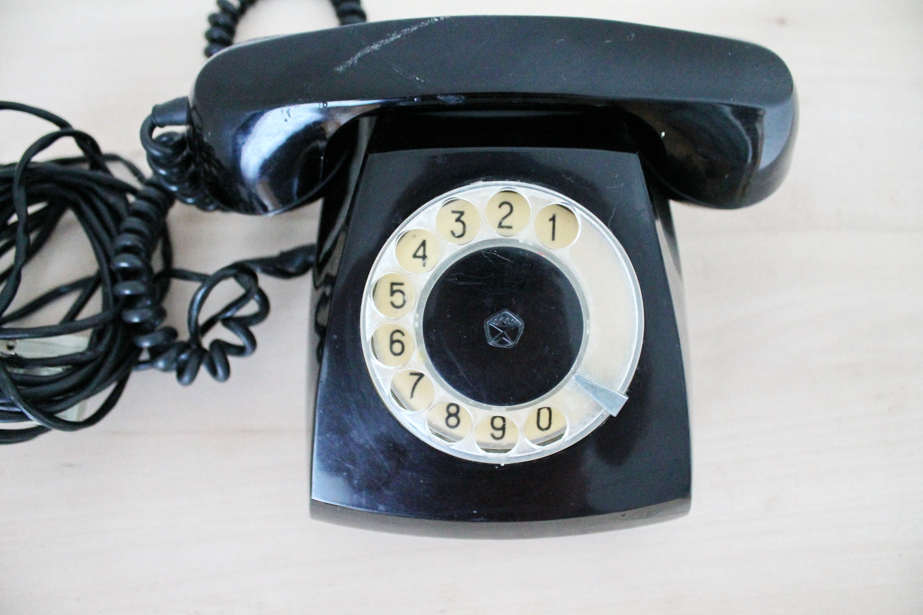 Vintage Rotary Black Telephone From USSR Circle Dial Rotary Etsy