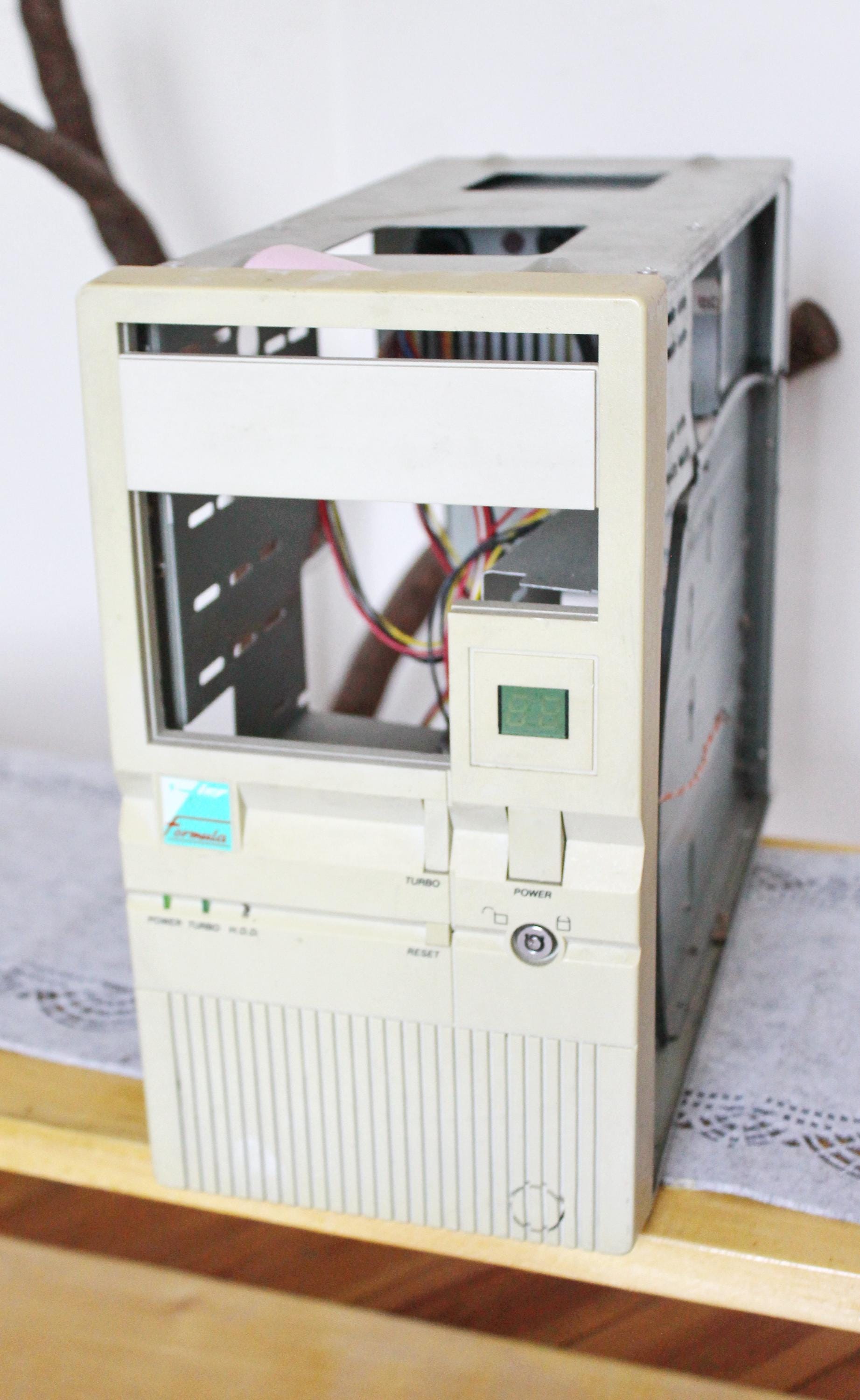 Vintage 90s AT Desktop Computer Case | Retro Beige PC Tower With Turbo ...