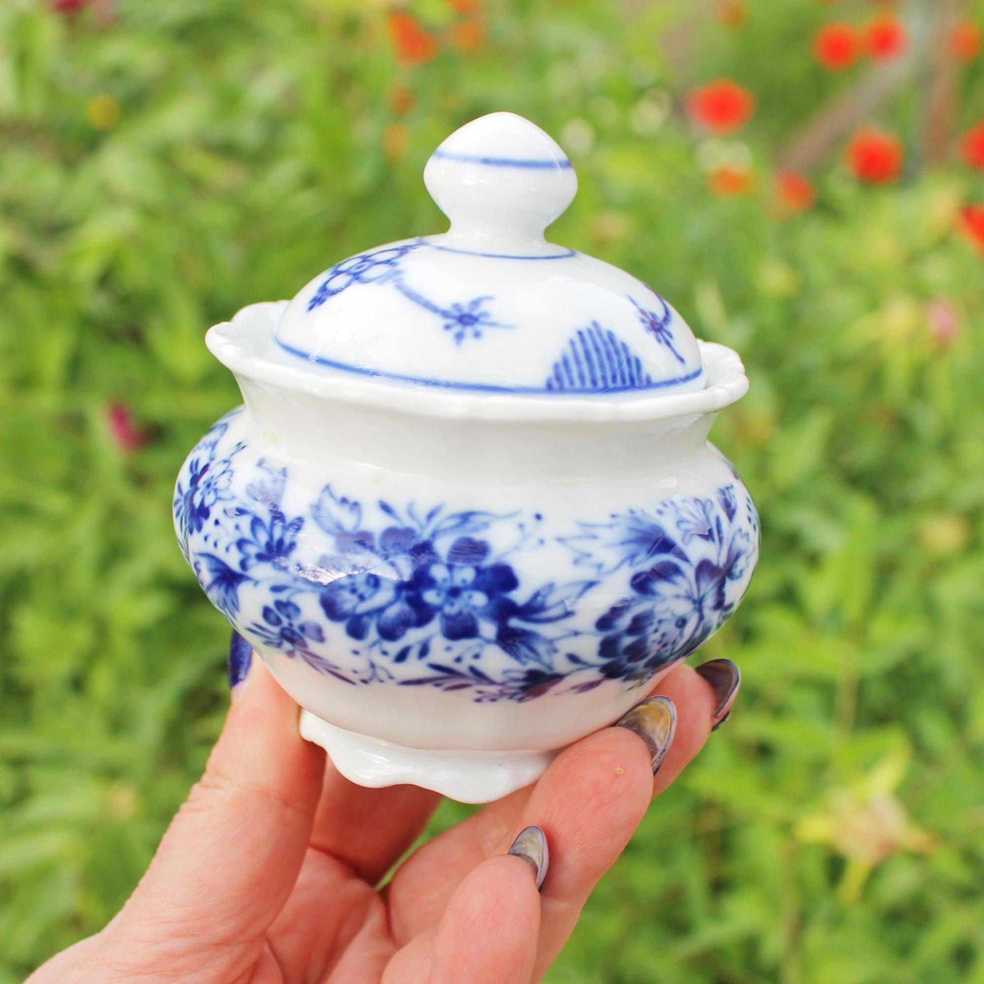 ヴィンテージドイツ磁器シュガーボウル – ゼルトマン・ヴァイデン