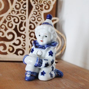 Vintage Porzellan Clown 5.2 Zoll - Germany Porzellan Figur - später 1980er Jahre