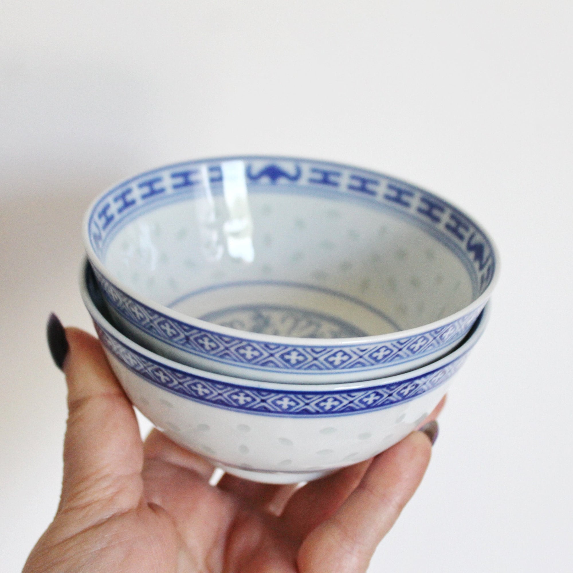 Chinesischer Vintage Porzellan Suppenteller - 11 cm - Orientalisches Porzellan - China Suppenteller