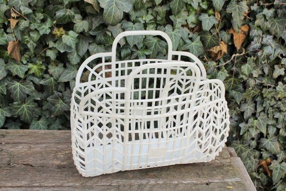 Vintage white basket -Go shopping - Made in USSR … - image 2