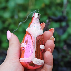 Snow Maiden girl (pink)- character from the USSR - Vintage Christmas tree toy decoration 84 mm (3.3 inches) - Made in USSR - 1970s