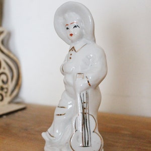 Vintage Porcelain A Boy with his guitar Germany porcelain figurine vintage decor Germany vintage 1990s image 4