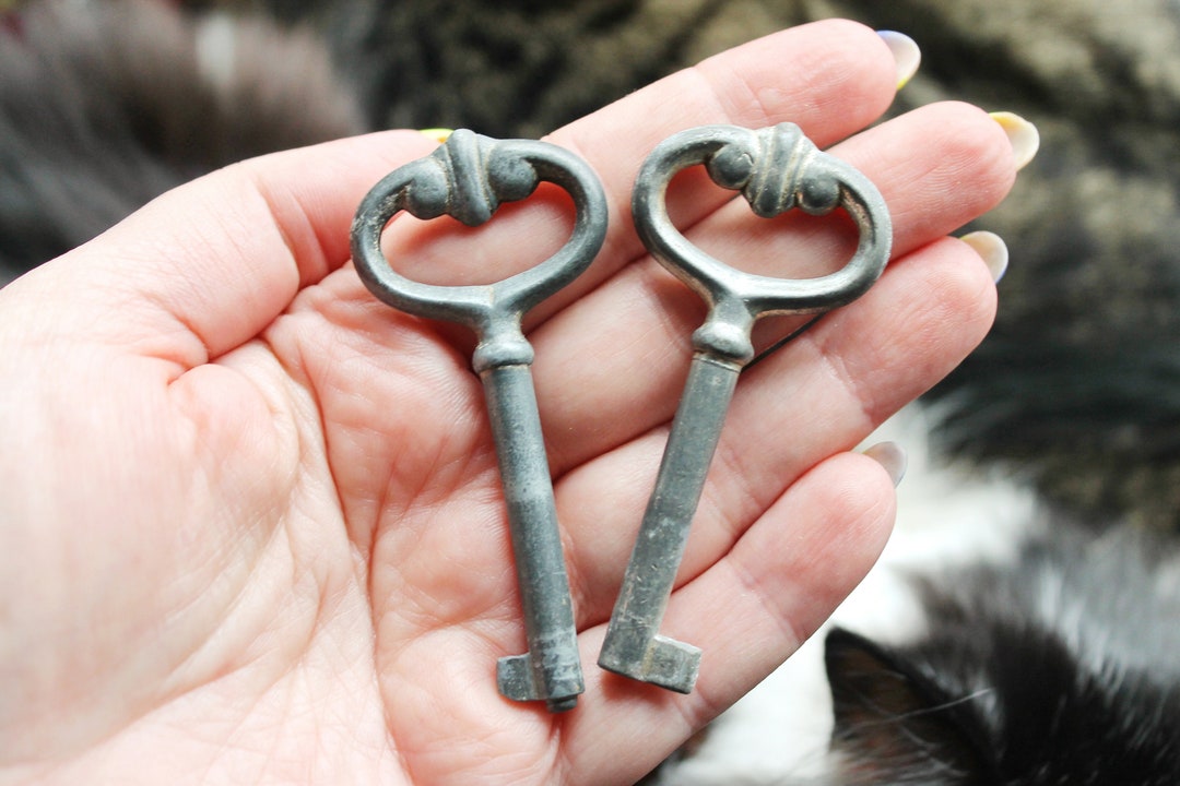 Set of Two Vintage Furniture Keys 2.7 Inches From the USSR Made in