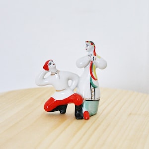 SMALL Vintage porcelain Ukrainian DANCERS - USSR vintage porcelain - Polonsk Porcelain Factory - 1960s -hand painted