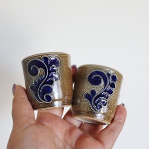 Set of 2 Vintage Germany clay glasses - 2 inches, glasswares, home decor - Germany vintage - Holiday decor