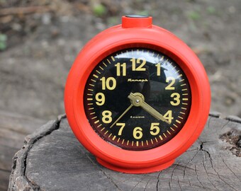 Yantar - Shabby chic Vintage Rare Alarm Clock - Soviet Mechanical Alarm Clock Vityaz- Home Decor - Vintage Decor