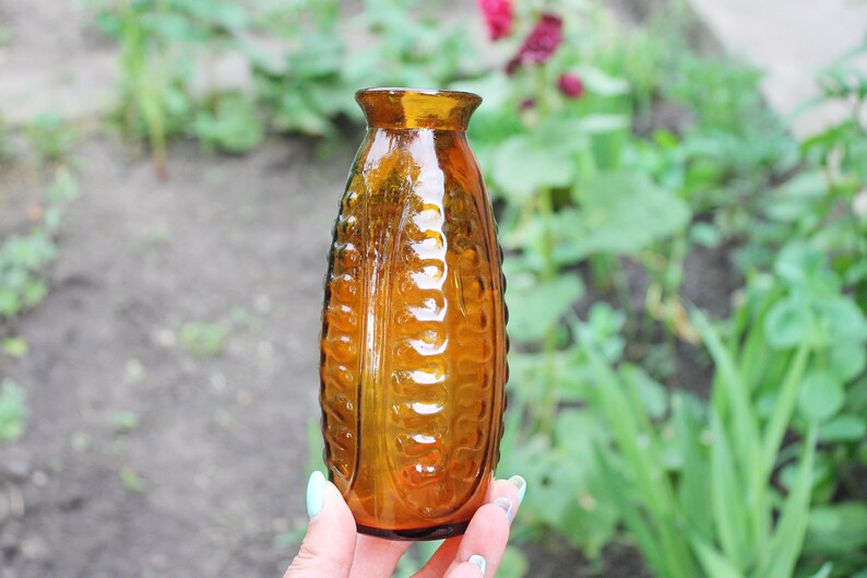 Small Vintage Brown Glass Vase USSR Beautiful Vintage Vase Etsy