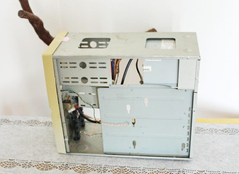 Vintage 90s AT Desktop Computer Case | Retro Beige PC Tower With Turbo ...