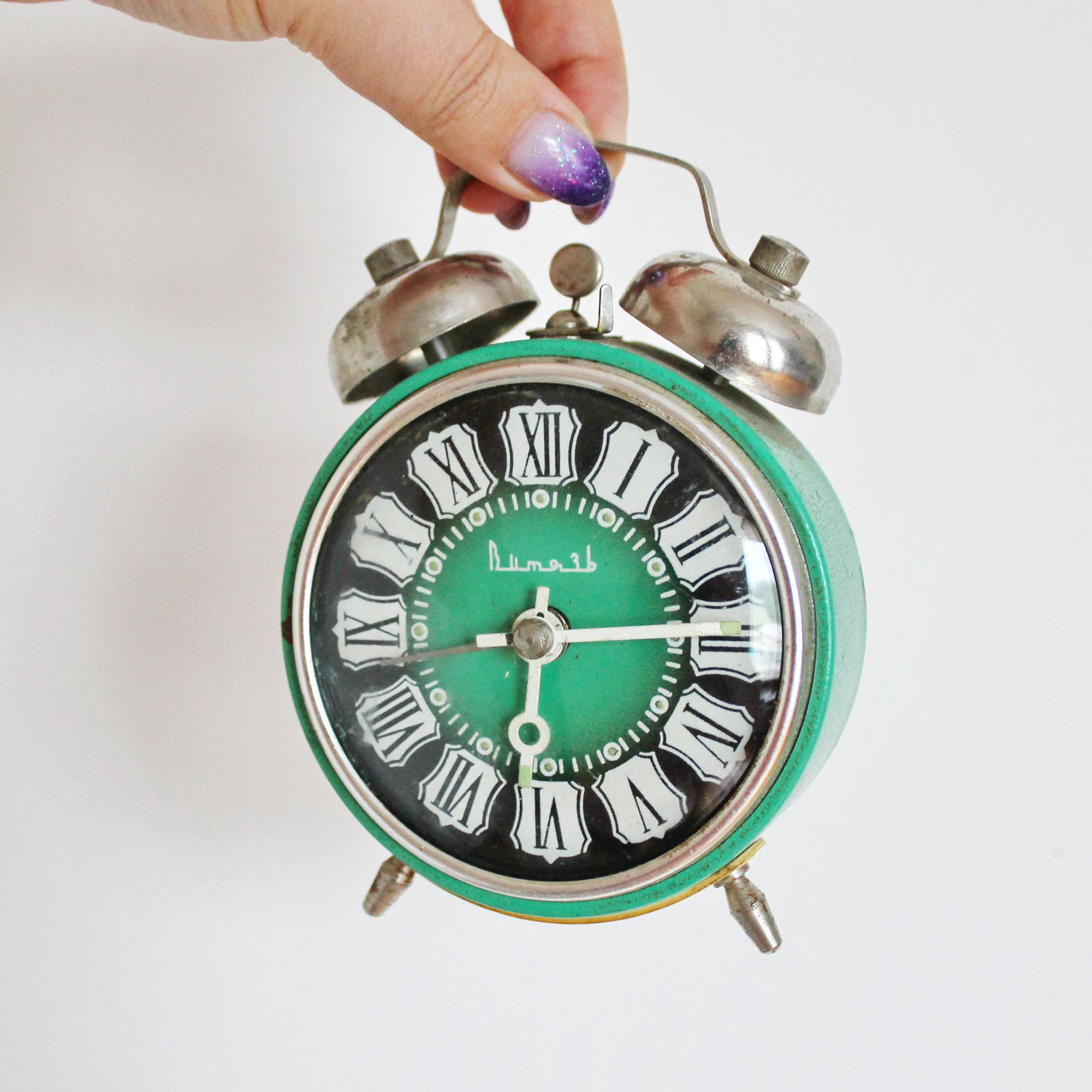 Shabby Chic Vintage Rare Alarm Clock - Soviet Mechanical Alarm