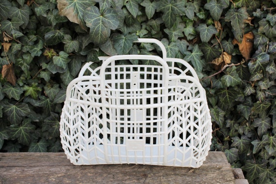 Vintage white basket -Go shopping - Made in USSR … - image 5