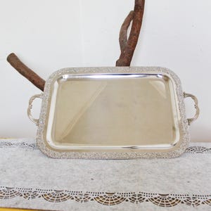 Vintage stainless still TRAY - 19.3 inches - big decoration tray - Germany vintage decor tray - 1980s