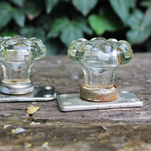Set of two Vintage Glass Door knobs. Door Handles.Transparent Door Knob 1970s. USSR vintage door knobs
