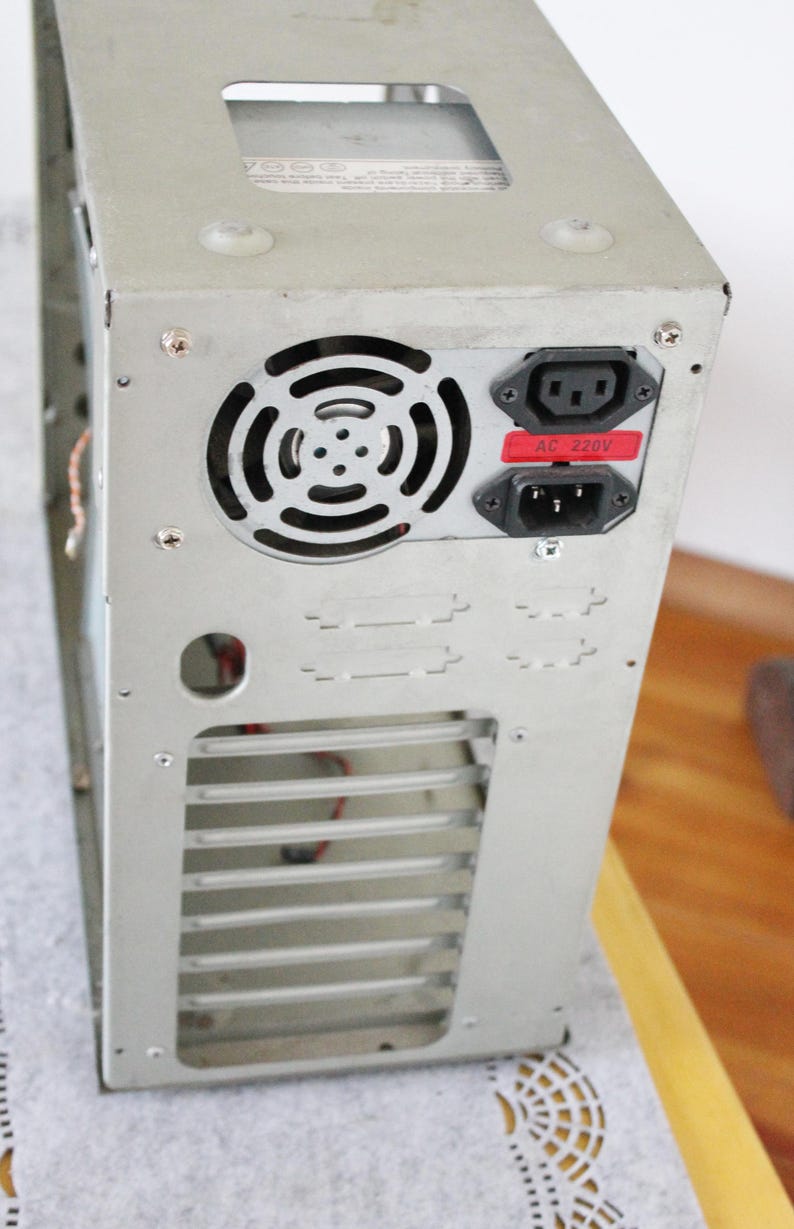 Vintage 90s AT Desktop Computer Case | Retro Beige PC Tower With Turbo ...