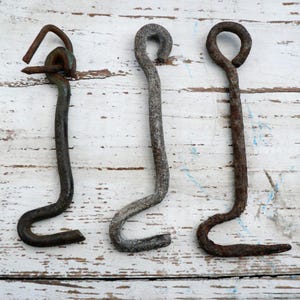 Set of 3 Vintage iron hooks - made in USSR old vintage hooks - 1960s