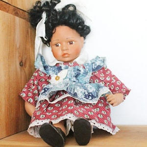 Vintage porcelain Germany doll - 17 inches - Collectible doll - 1970-1980s