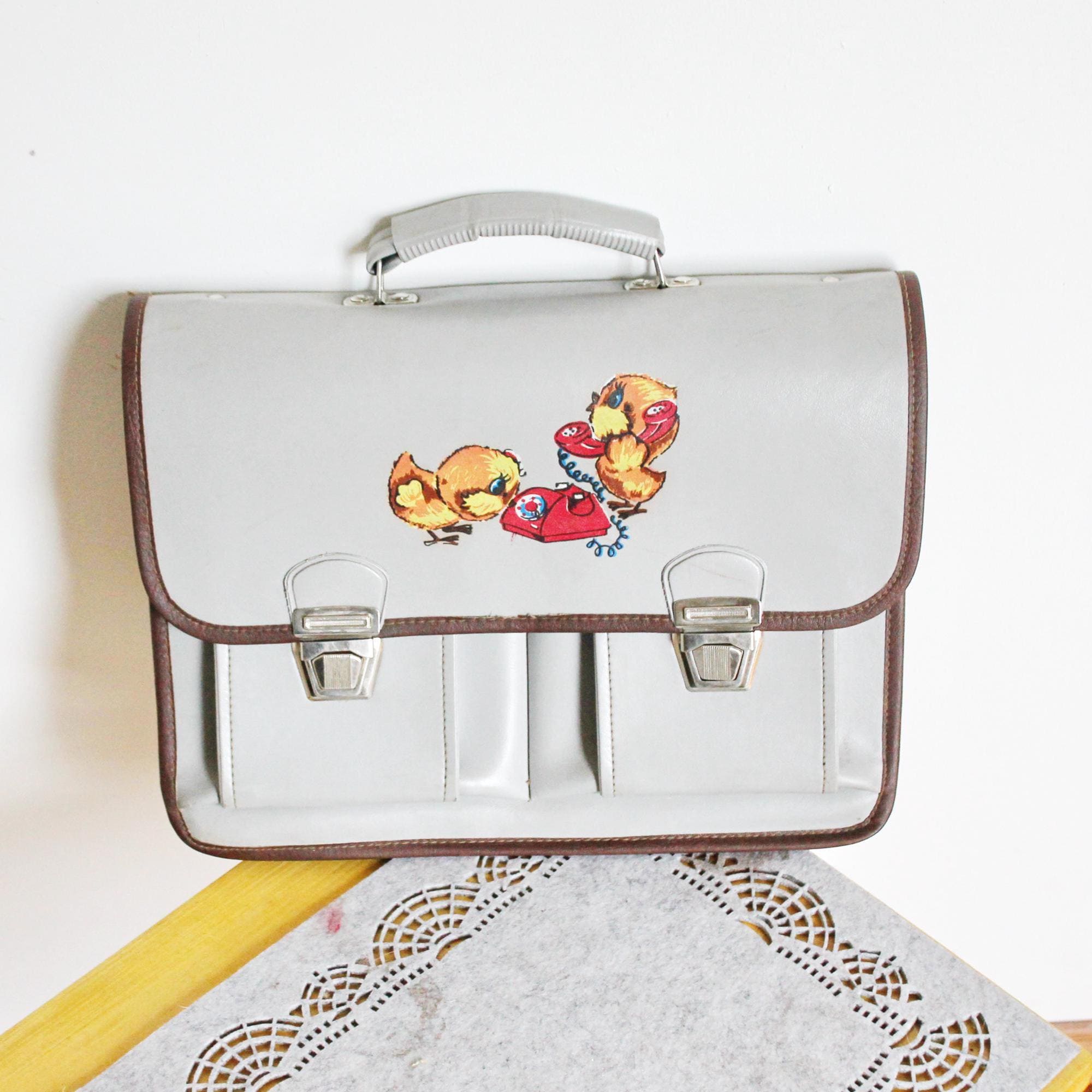 Vintage Soviet School Satchel – USSR Briefcase With Chicks