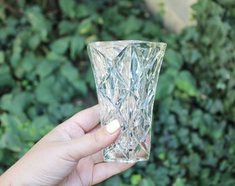 Small vintage glass vase - USSR beautiful vintage vase - soviet small vase - home decor vase - 1980s