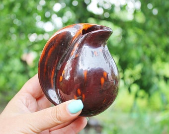 Vintage braune kleine Keramikvase - 1970er Jahre - hergestellt in der UdSSR