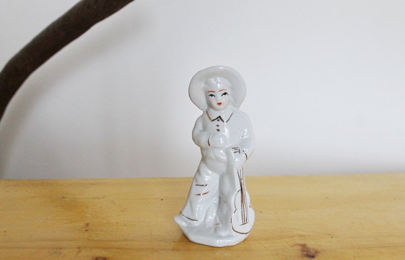 Vintage Porcelain A Boy with his guitar Germany porcelain figurine vintage decor Germany vintage 1990s image 7