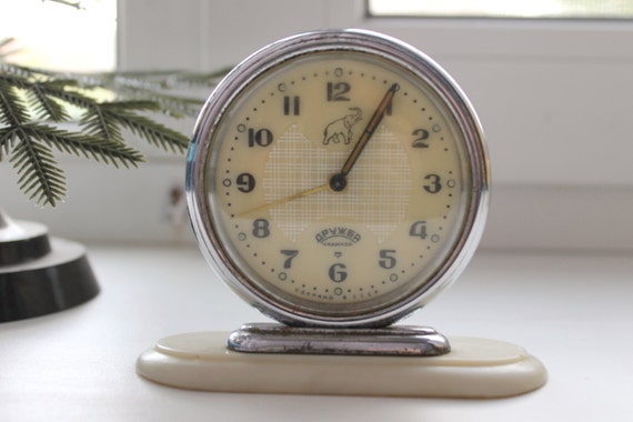 Druzhba Shabby Chic Vintage Rare Alarm, Shabby Chic Alarm Clock