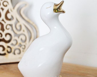 Vintage Porcelain Goose - Germany porcelain figurine - vintage decor - Germany vintage - 1980s