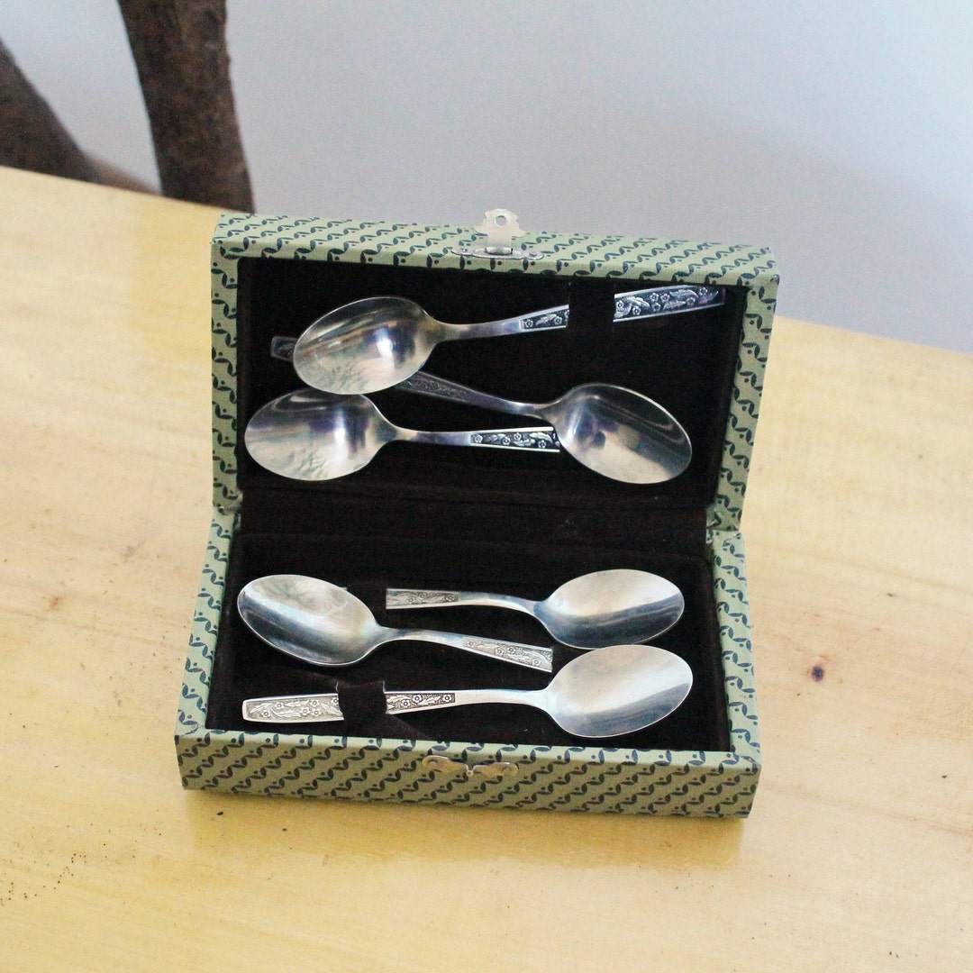 Set of 6 Vintage Stainless Still Coffee-tea Spoons in Original Box ...
