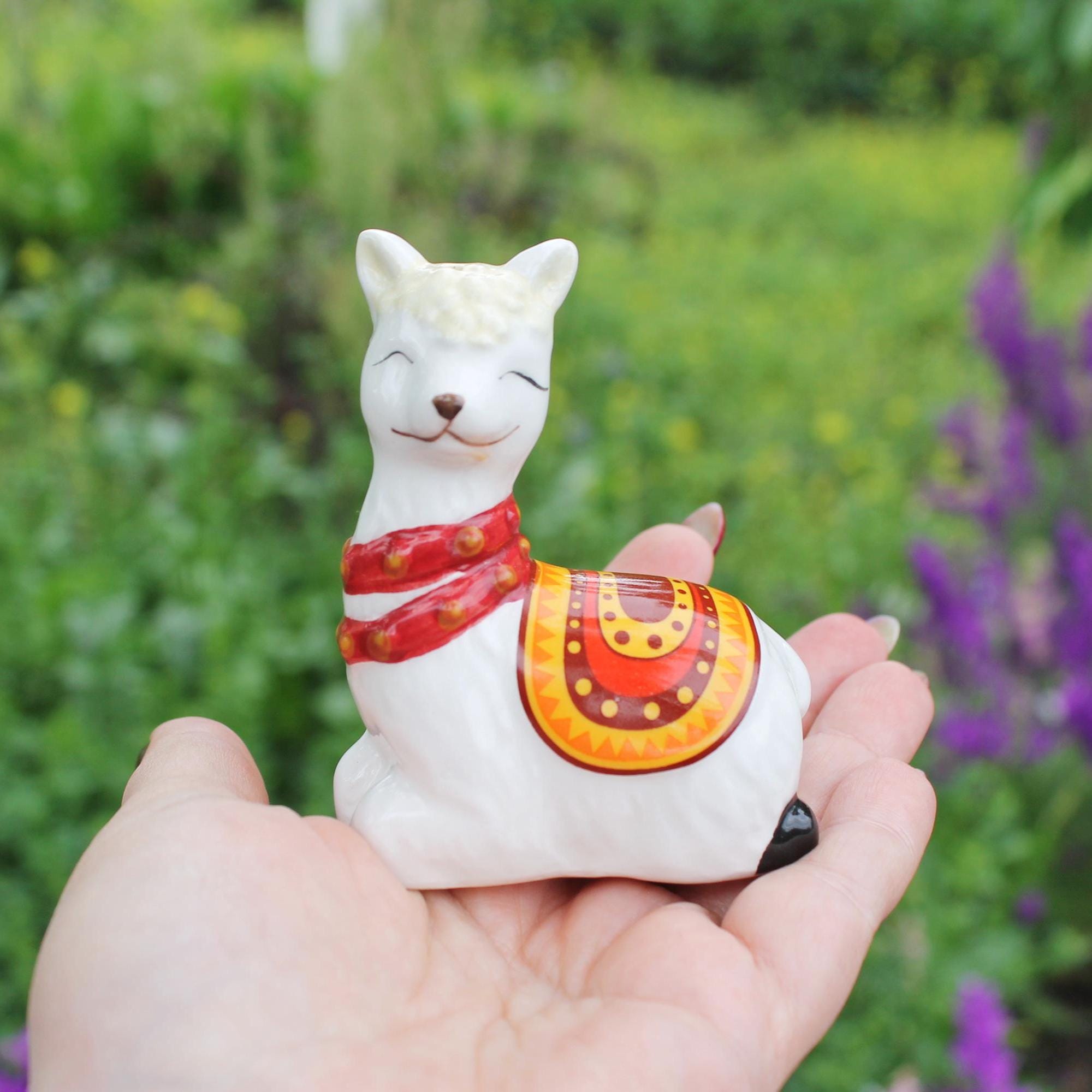 Vintage Ceramic Llama Salt and Pepper Shaker – Hand-painted