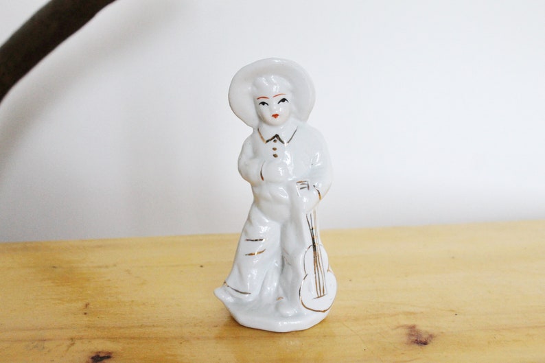 Vintage Porcelain A Boy with his guitar Germany porcelain figurine vintage decor Germany vintage 1990s image 8