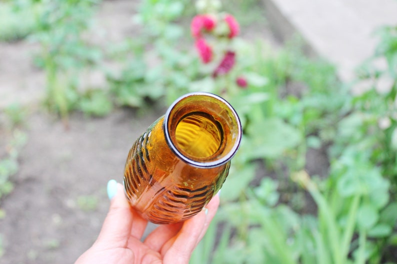 Small Vintage Brown Glass Vase USSR Beautiful Vintage Vase Etsy