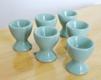 Set of 6 Vintage porcelain egg holders - 2.5 inches - Vintage Germany ceramic egg stand - 1980s